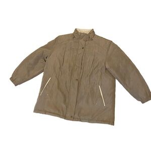 Mackintosh New England Beige Mid Length Full Zip Jacket Coat Men's Size XL